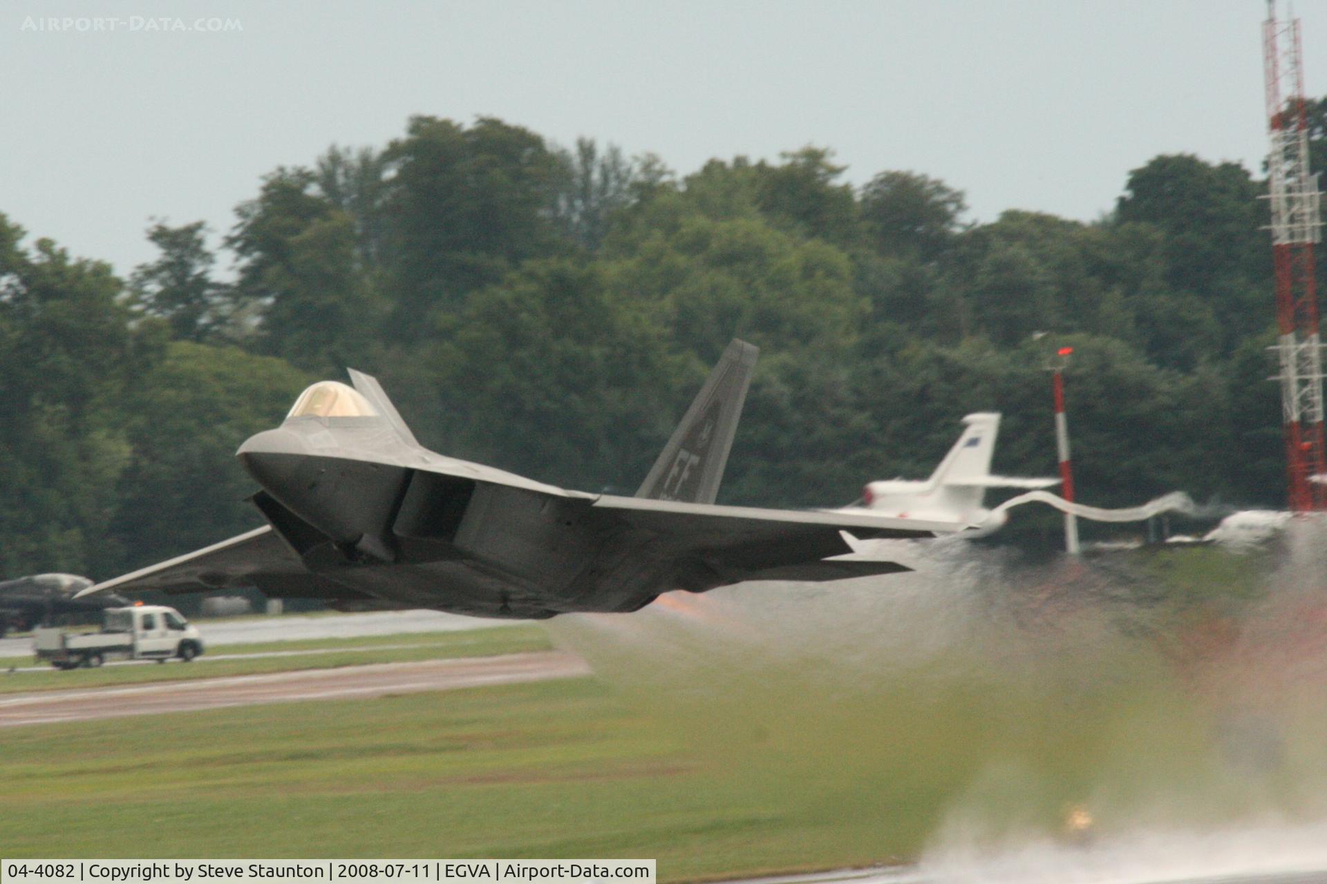 04-4082, 2004 Lockheed Martin F-22A Raptor C/N 4082, Taken at the Royal International Air Tattoo 2008 during arrivals and departures (show days cancelled due to bad weather)