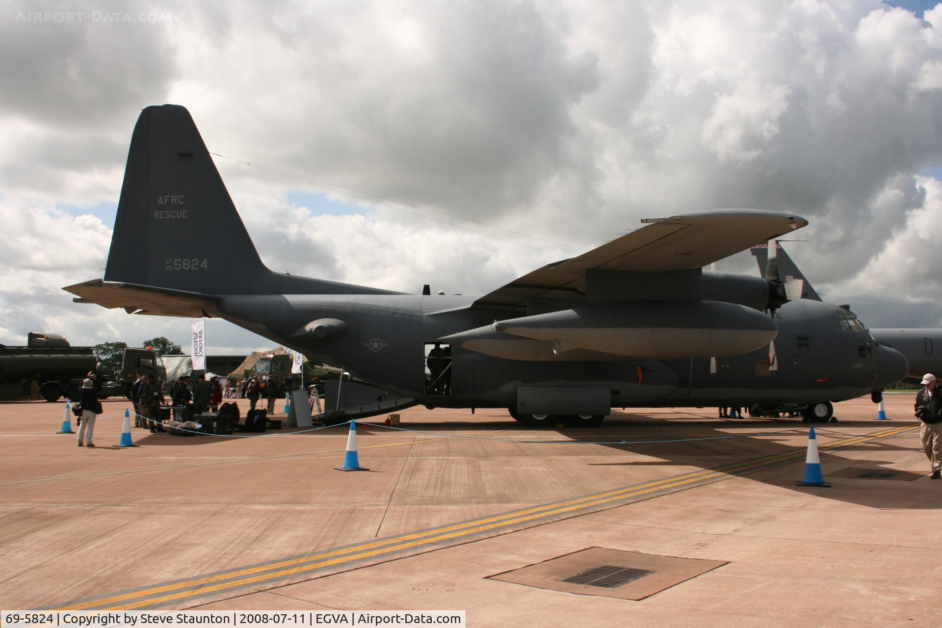 69-5824, 1969 Lockheed HC-130P Hercules C/N 382-4372, Taken at the Royal International Air Tattoo 2008 during arrivals and departures (show days cancelled due to bad weather)