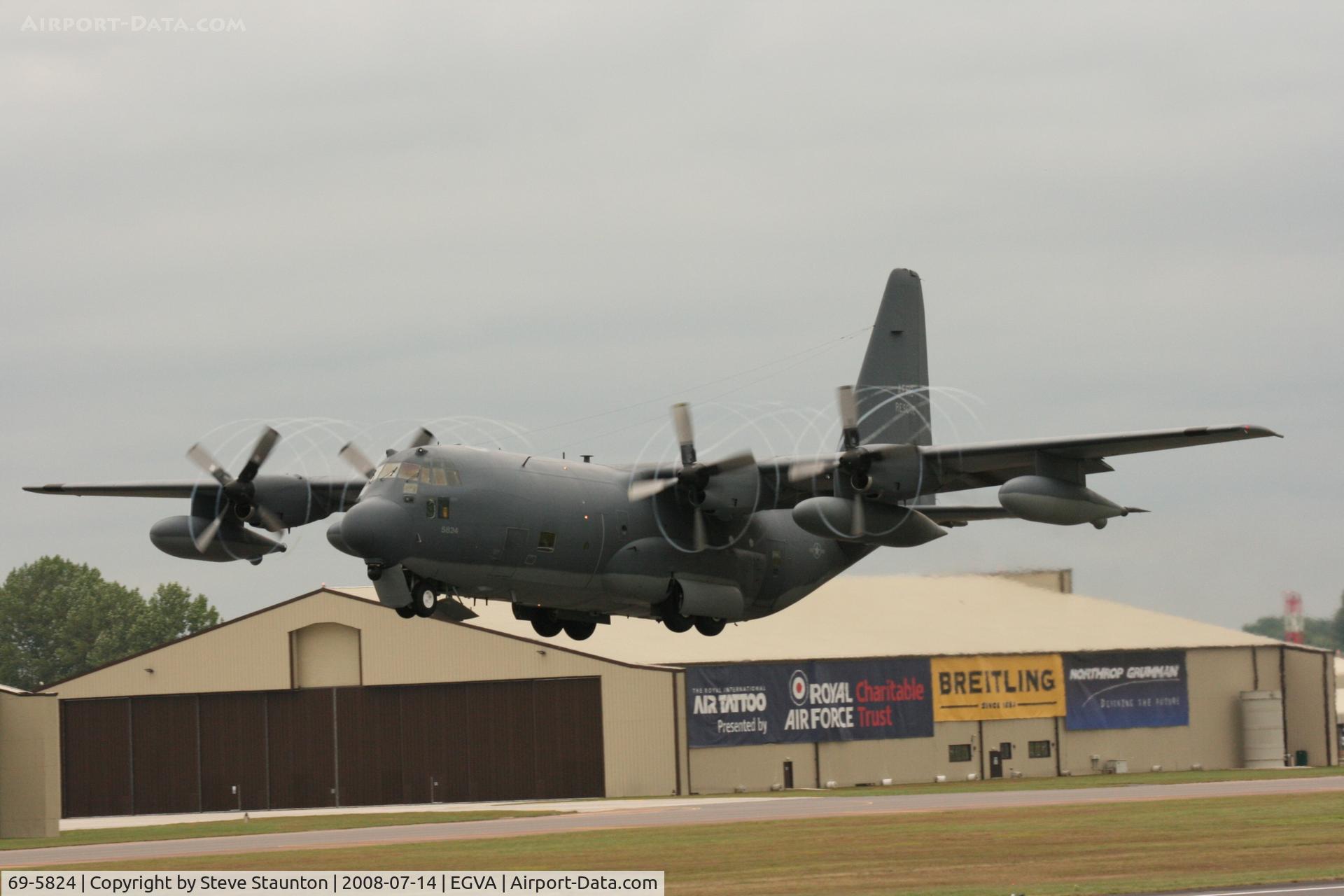 69-5824, 1969 Lockheed HC-130P Hercules C/N 382-4372, Taken at the Royal International Air Tattoo 2008 during arrivals and departures (show days cancelled due to bad weather)