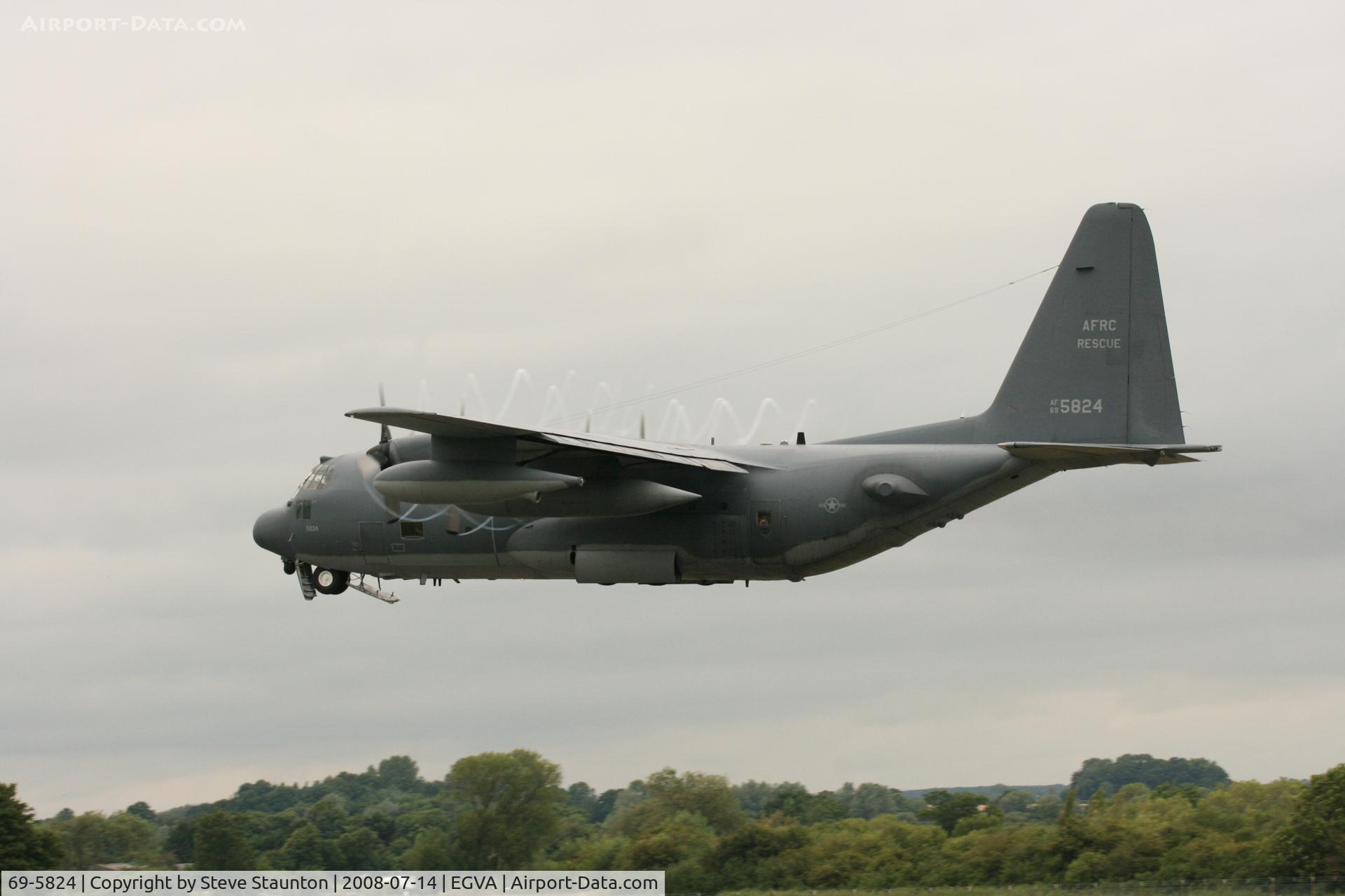 69-5824, 1969 Lockheed HC-130P Hercules C/N 382-4372, Taken at the Royal International Air Tattoo 2008 during arrivals and departures (show days cancelled due to bad weather)