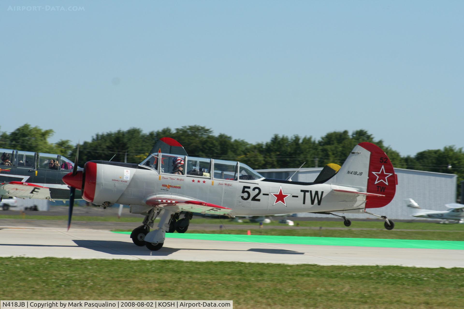N418JB, 2001 Yakovlev (Aerostar) Yak-52TW C/N 0112228, YAK-52TW