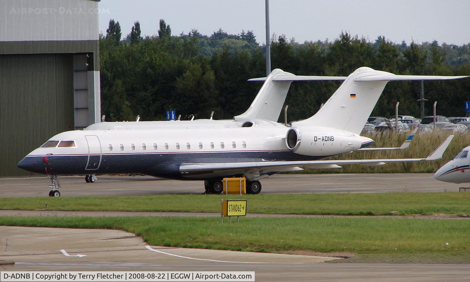 D-ADNB, 2000 Bombardier BD-700-1A10 Global Express C/N 9071, Global Express at Luton in Aug 2008