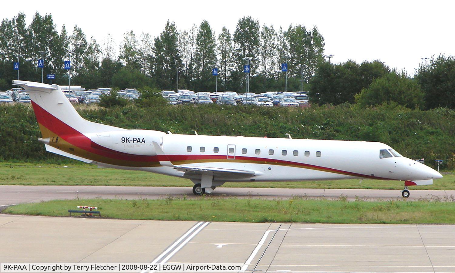 9K-PAA, 2006 Embraer EMB-135BJ Legacy 600 C/N 14500973, Kuwait registered Embraer Legacy 600 at Luton in Aug 2008