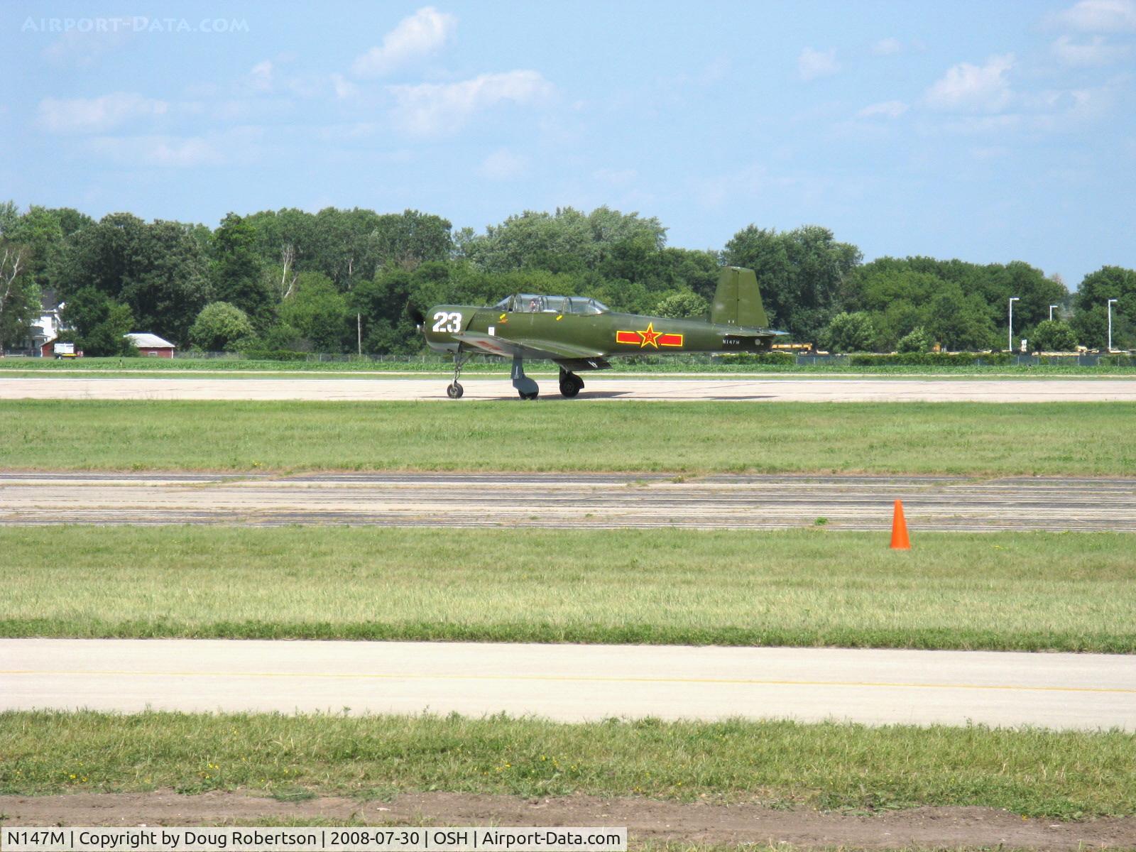 N147M, Nanchang CJ-6A C/N 4232020, Nanchang China CJ-6A, engine change to Vedeneev (Ivchenko) M-14 II 360 Hp, landing roll Rwy 36