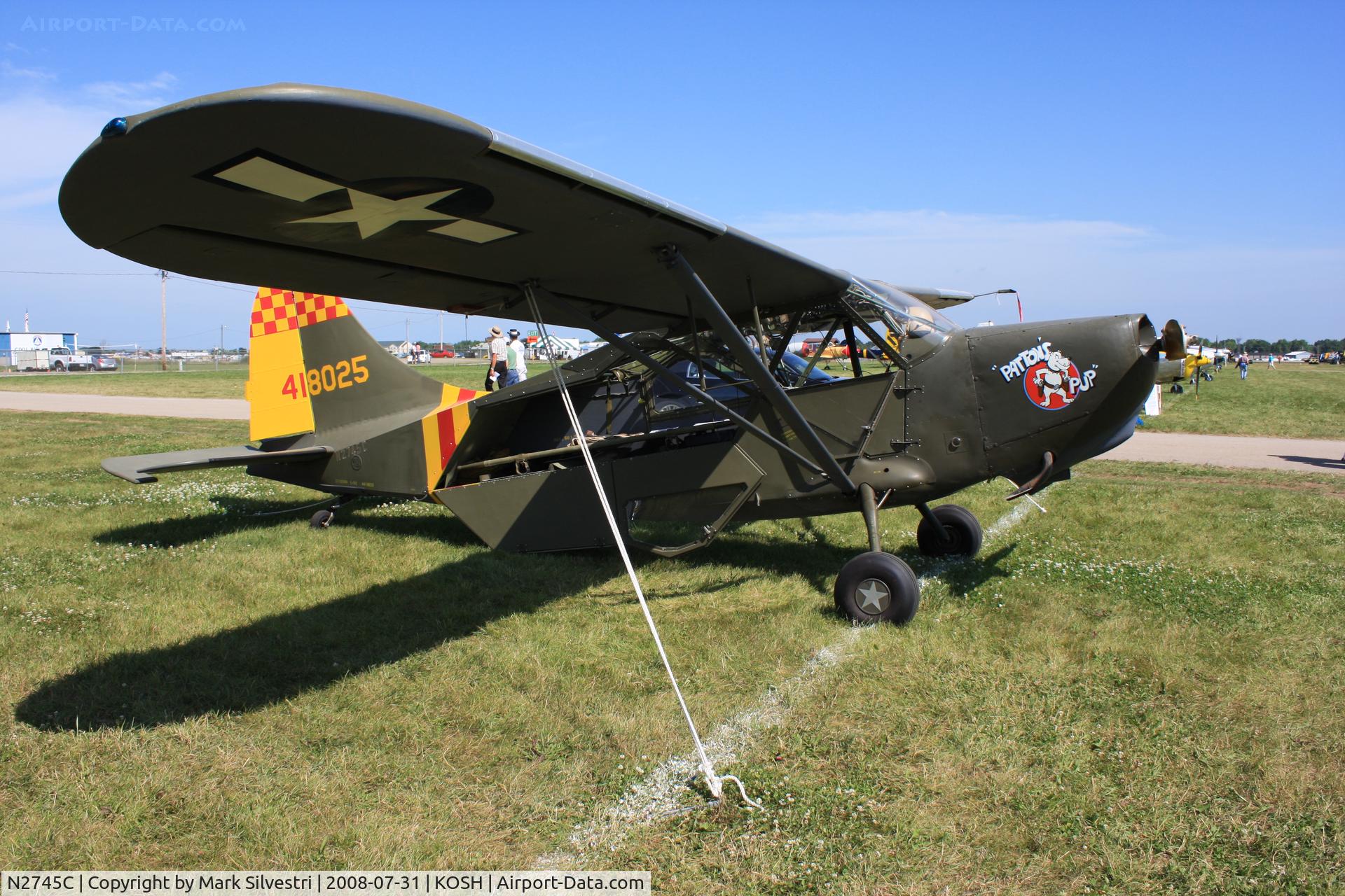 N2745C, Stinson L-5E Sentinel C/N 44-18025, Oshkosh 2008