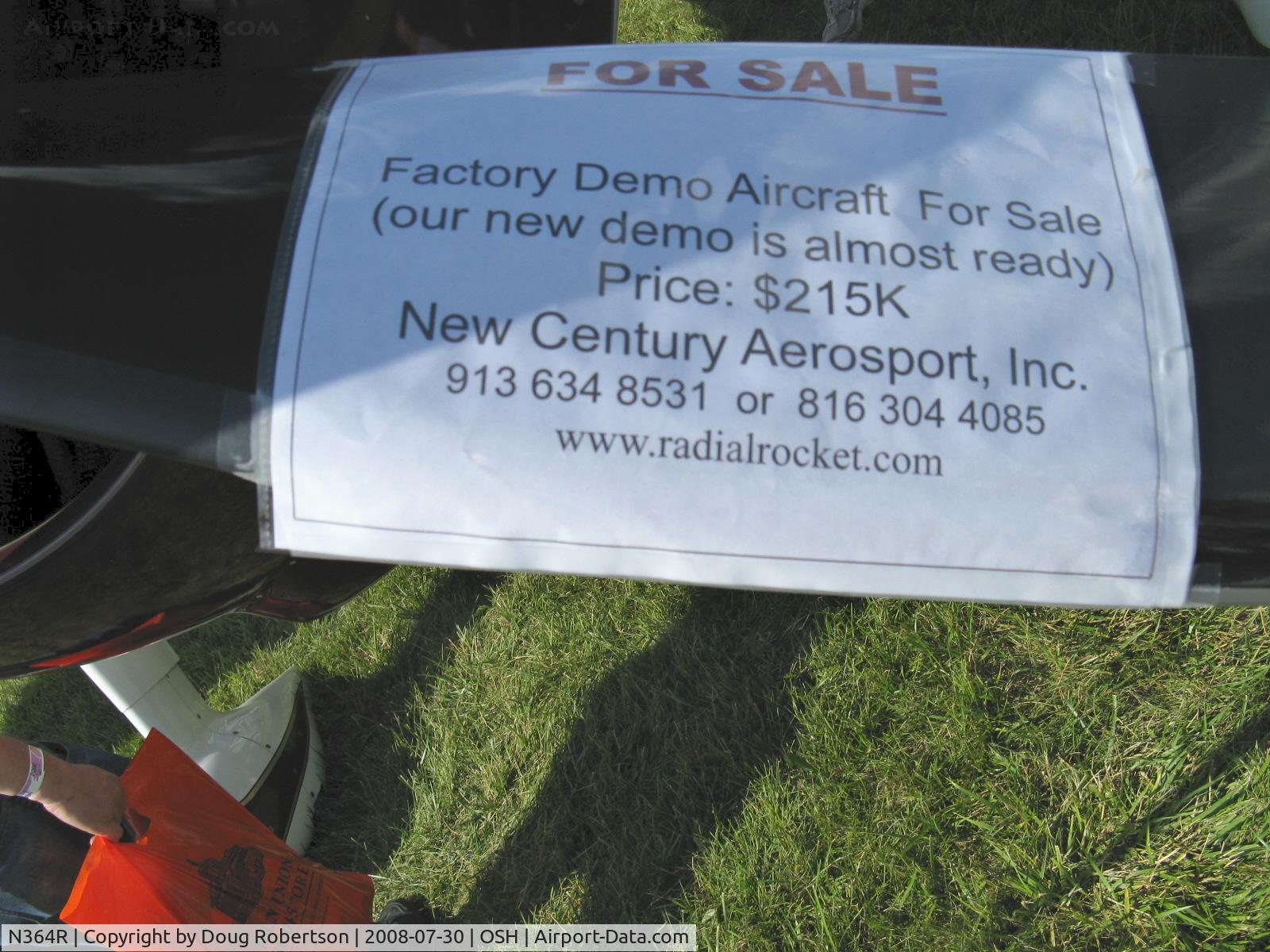 N364R, 2004 New Century Aerosport RADIAL ROCKET C/N 104, 2004 New Century Aerosport RADIAL ROCKET, Vedeneev (Ivchenko) M-14P 9 cylinder radial 360 Hp, MT tri-blade 96, data