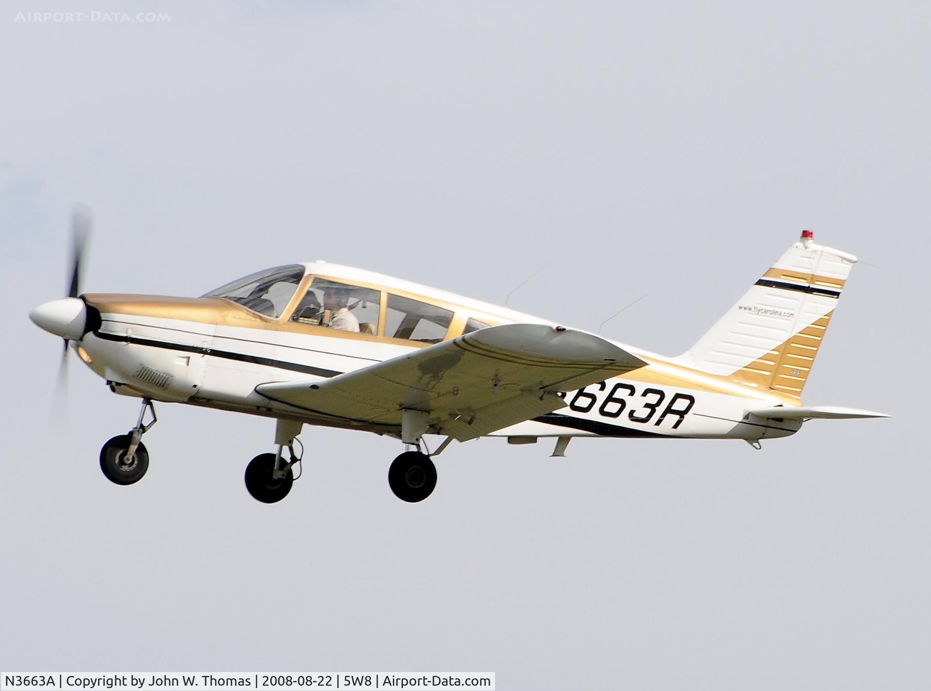 N3663A, 1954 Piper PA-22-135 Tri-Pacer C/N 22-1923, Departing runway 4