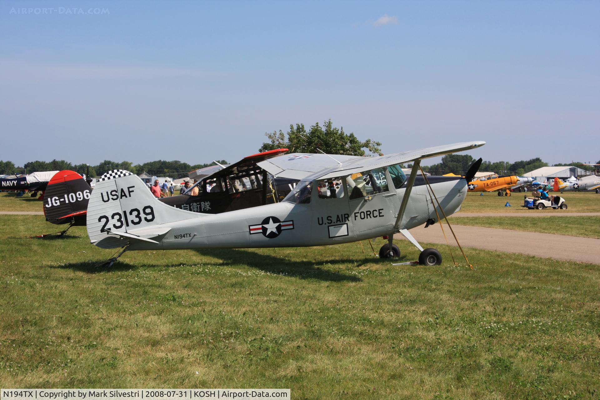 N194TX, 1951 Cessna 0-1A C/N 23139, Oshkosh 2008