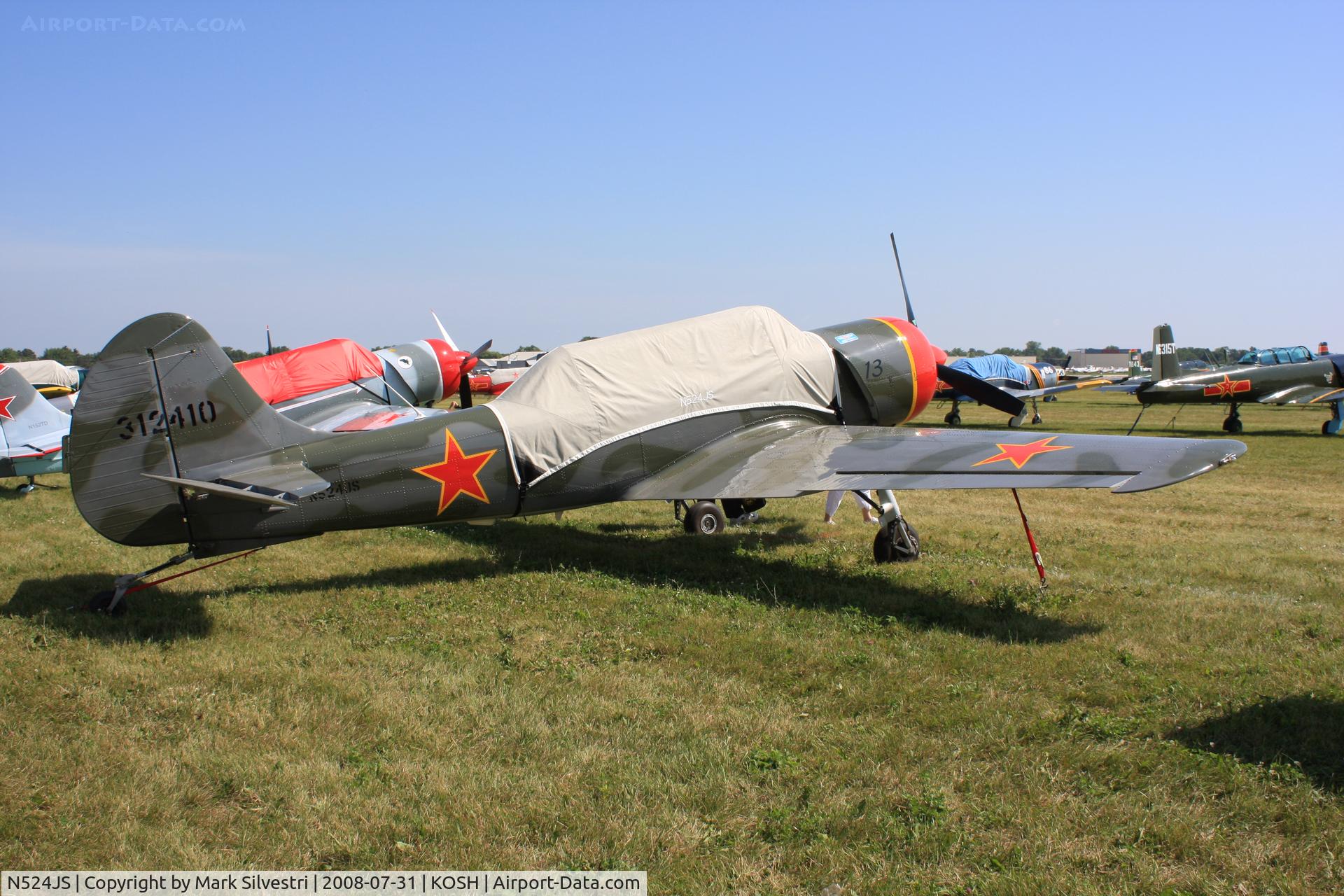 N524JS, 2003 Yakovlev (Aerostar) Yak-52TW C/N 0312410, Oshkosh 2008