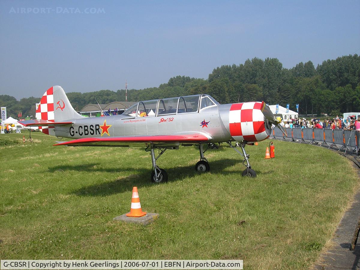 G-CBSR, 1987 Bacau Yak-52 C/N 877913, Koksijde Air Base Openday , 01 jul 2006