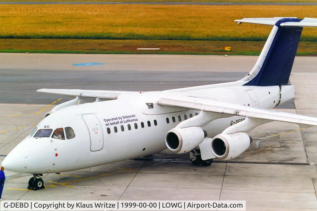 G-DEBD, 1985 British Aerospace BAe.146-200 C/N E2034, operated for Lufthansa to FRA/EDDF