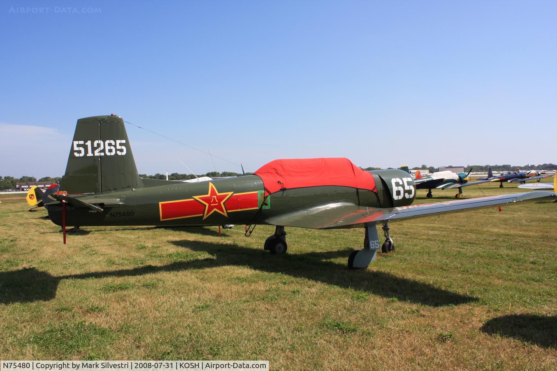 N75480, 1974 Nanchang CJ-6A C/N 2951265, Oshkosh 2008