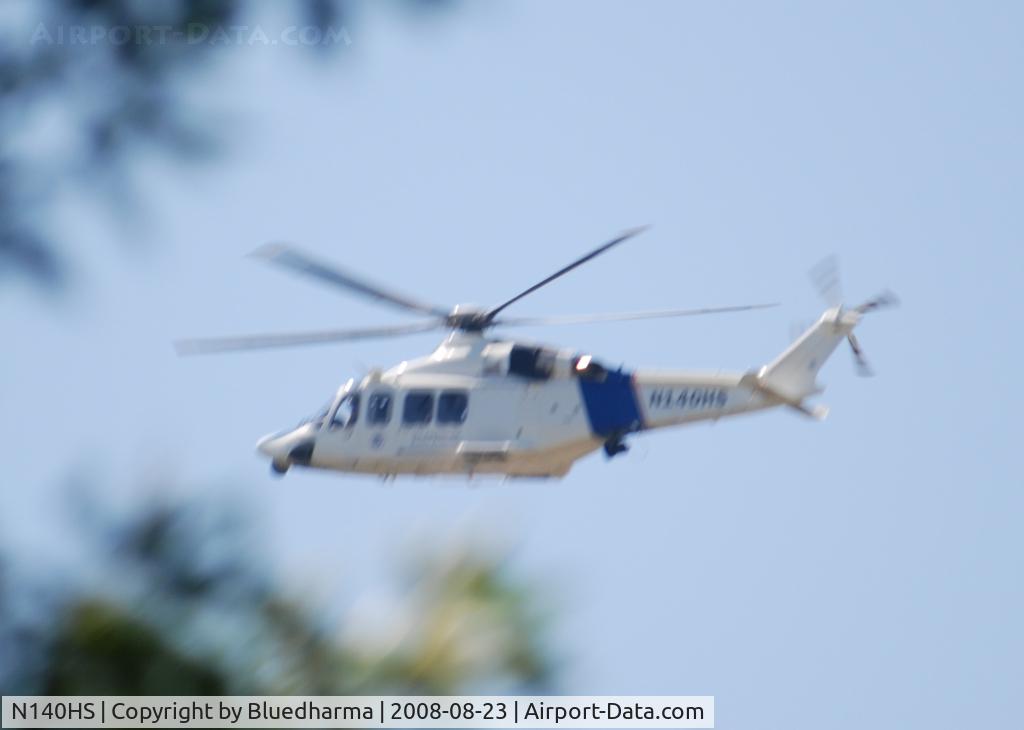 N140HS, 2006 Agusta AB139 C/N 31036, Flying East at a very low level. In Littleton Colorado because of the DNC 2008?