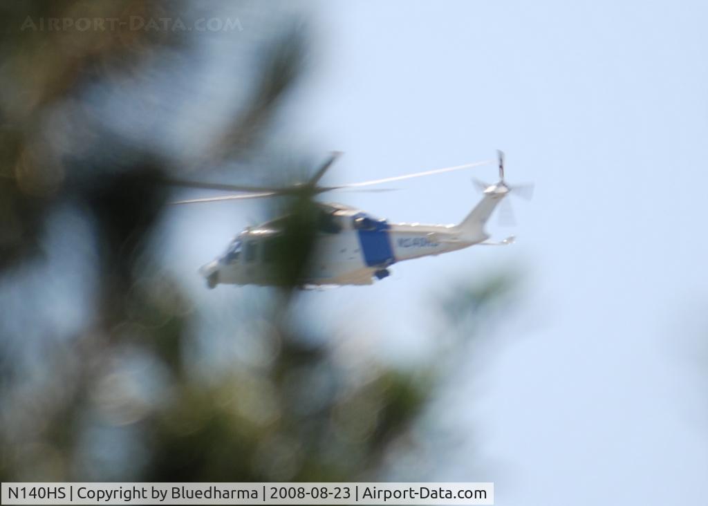 N140HS, 2006 Agusta AB139 C/N 31036, Flying East at a very low level. In Littleton Colorado because of the DNC 2008?