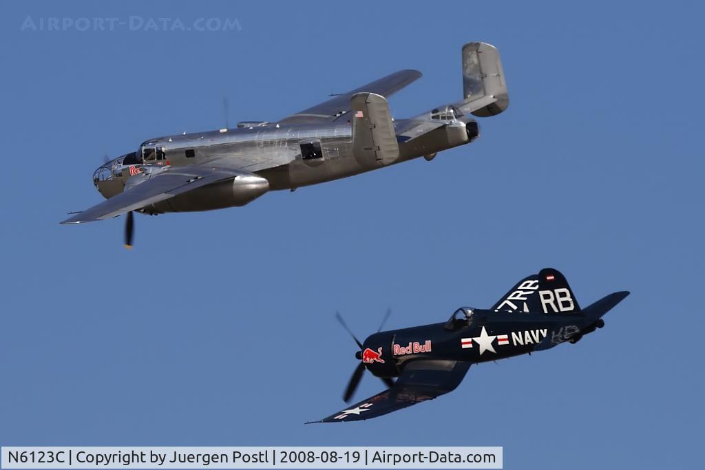 N6123C, 1945 North American B-25J-30-NC Mitchell Mitchell C/N 108-47647, Flying Bulls North American B-25J Mitchell (with OE-EAS)