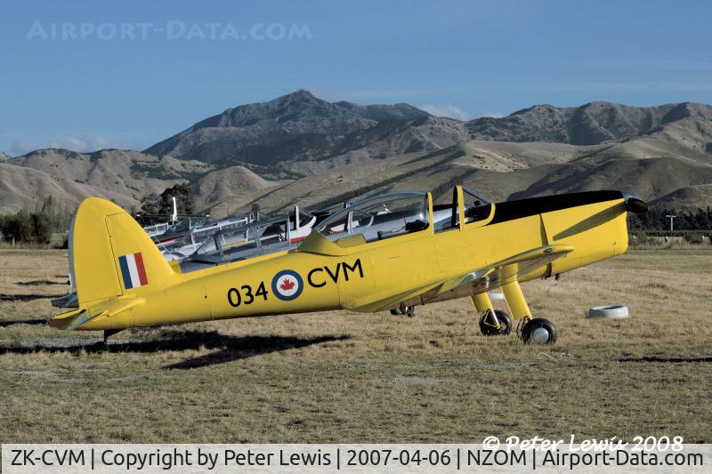 ZK-CVM, De Havilland Canada DHC-1A-1 Chipmunk C/N 34, Donald A J Penniall, Christchurch