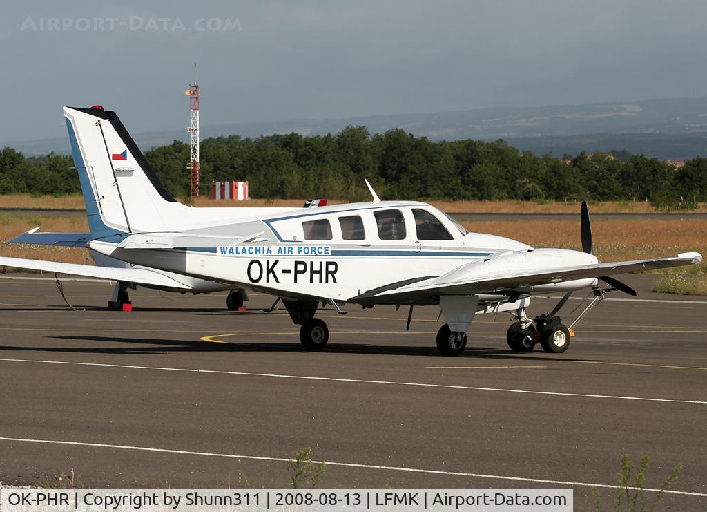 OK-PHR, Beech 58P Pressurized Baron C/N TJ-237, Parked at the Airclub... Additinal 'Walachia Air Force' titles...