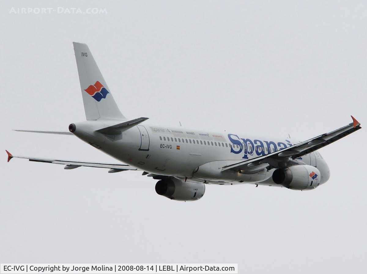 EC-IVG, 2004 Airbus A320-232 C/N 2168, Spanair x 4, seat class stickers...