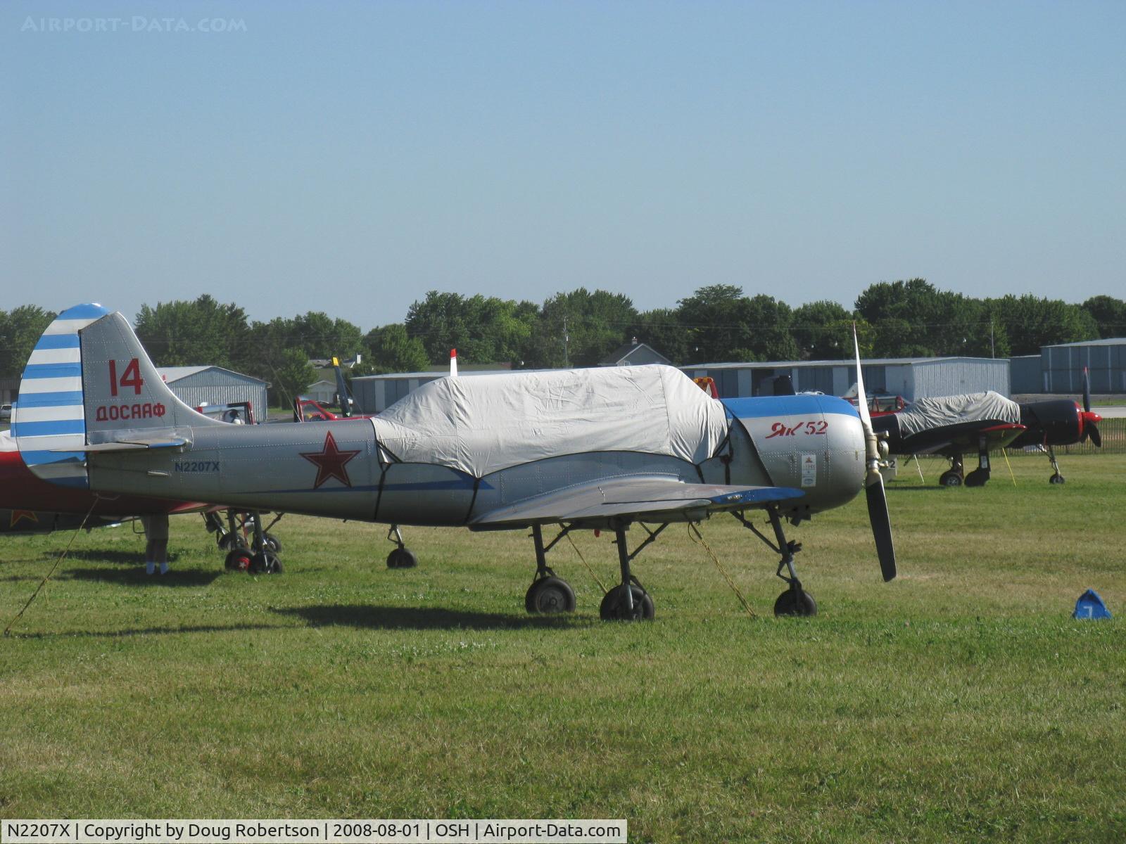 N2207X, 1982 Yakovlev Yak-52 C/N 822014, 1982 Yakovlev YAK-52, Vedeneev (Ivchenko) M-14P 355 Hp