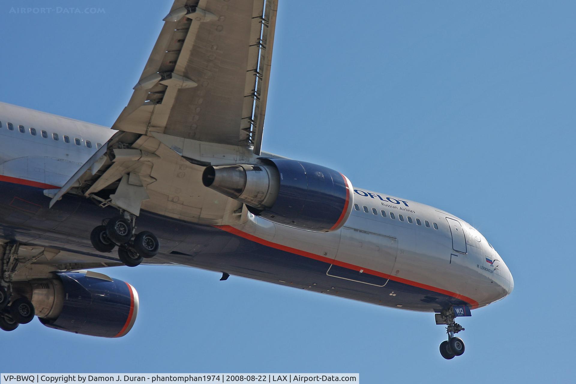 VP-BWQ, 1999 Boeing 767-341/ER C/N 30342, Aeroflot Russian Airlines arrival at LAX