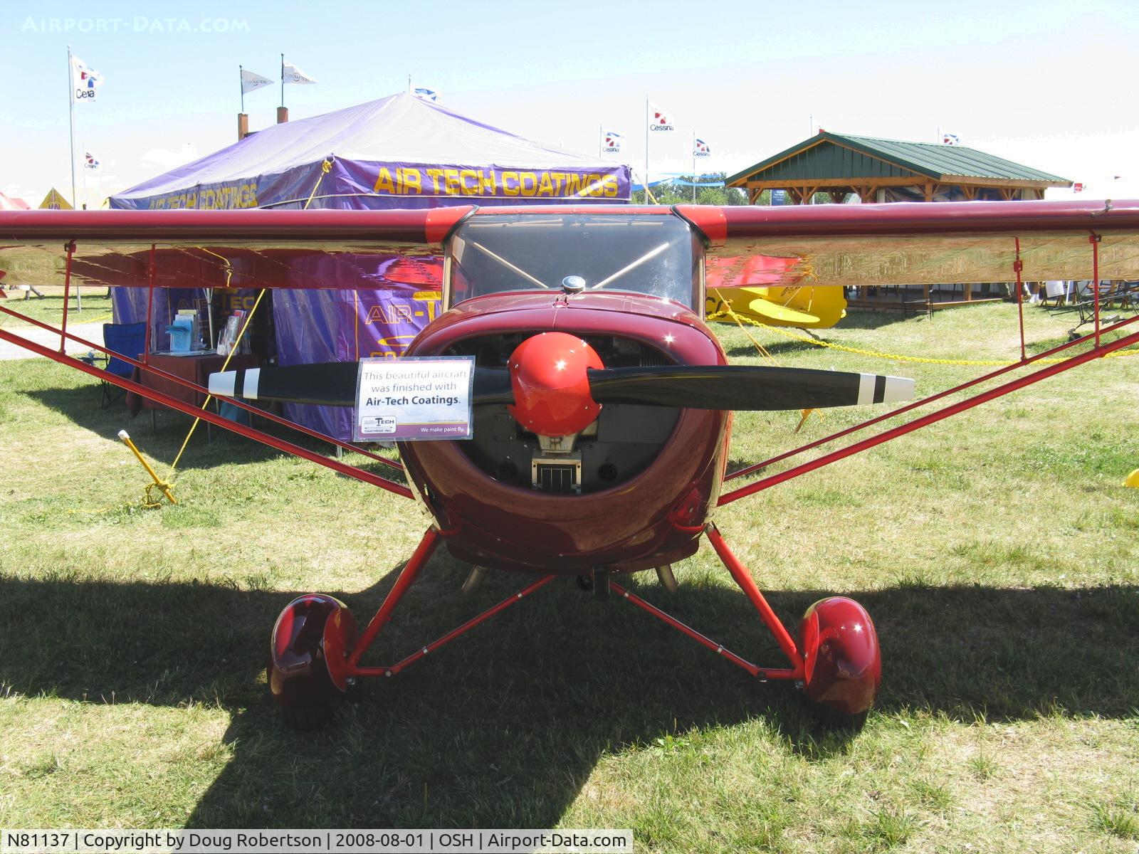 N81137, 1946 McClish Funk B85C C/N 267, 1946 McClish FUNK B85C, Continental C85 85 Hp, 2008 EAA Aircraft Award WINNER-Classic Custom Class B (81-150 Hp)