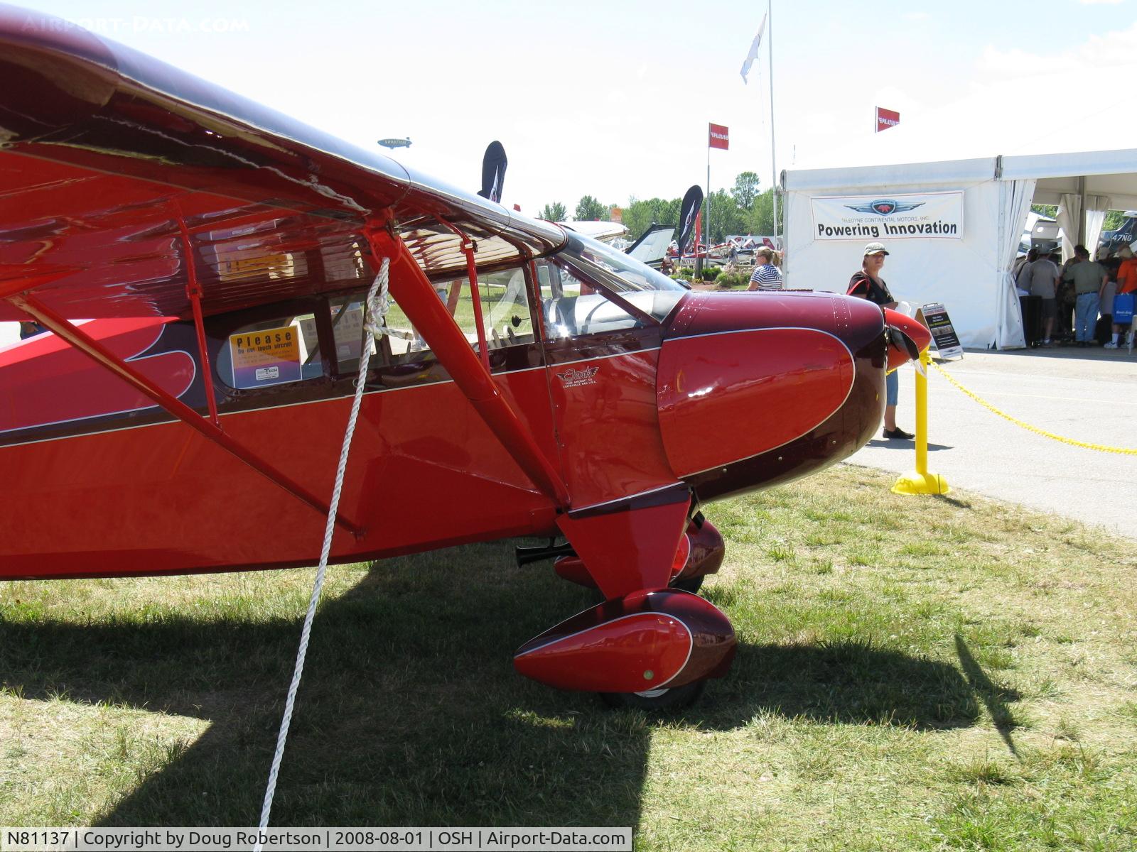 N81137, 1946 McClish Funk B85C C/N 267, 1946 McClish FUNK B85C, Continental C85 85 Hp, 2008 EAA Aircraft Award WINNER-Classic Custom Class B (81-150 Hp)