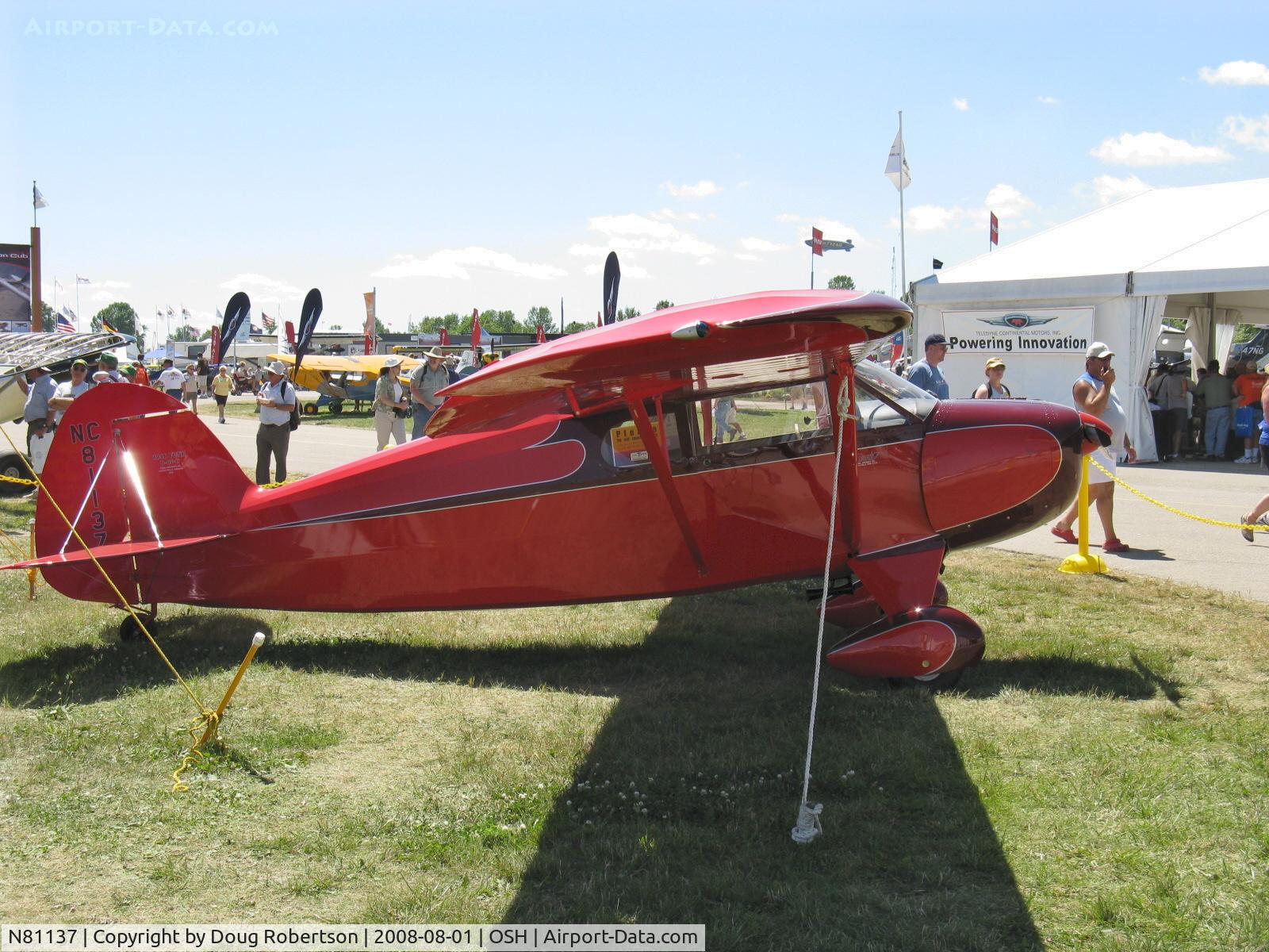 N81137, 1946 McClish Funk B85C C/N 267, 1946 McClish FUNK B85C, Continental C85 85 Hp, 2008 EAA Aircraft Award WINNER-Classic Custom Class B (81-150 Hp)