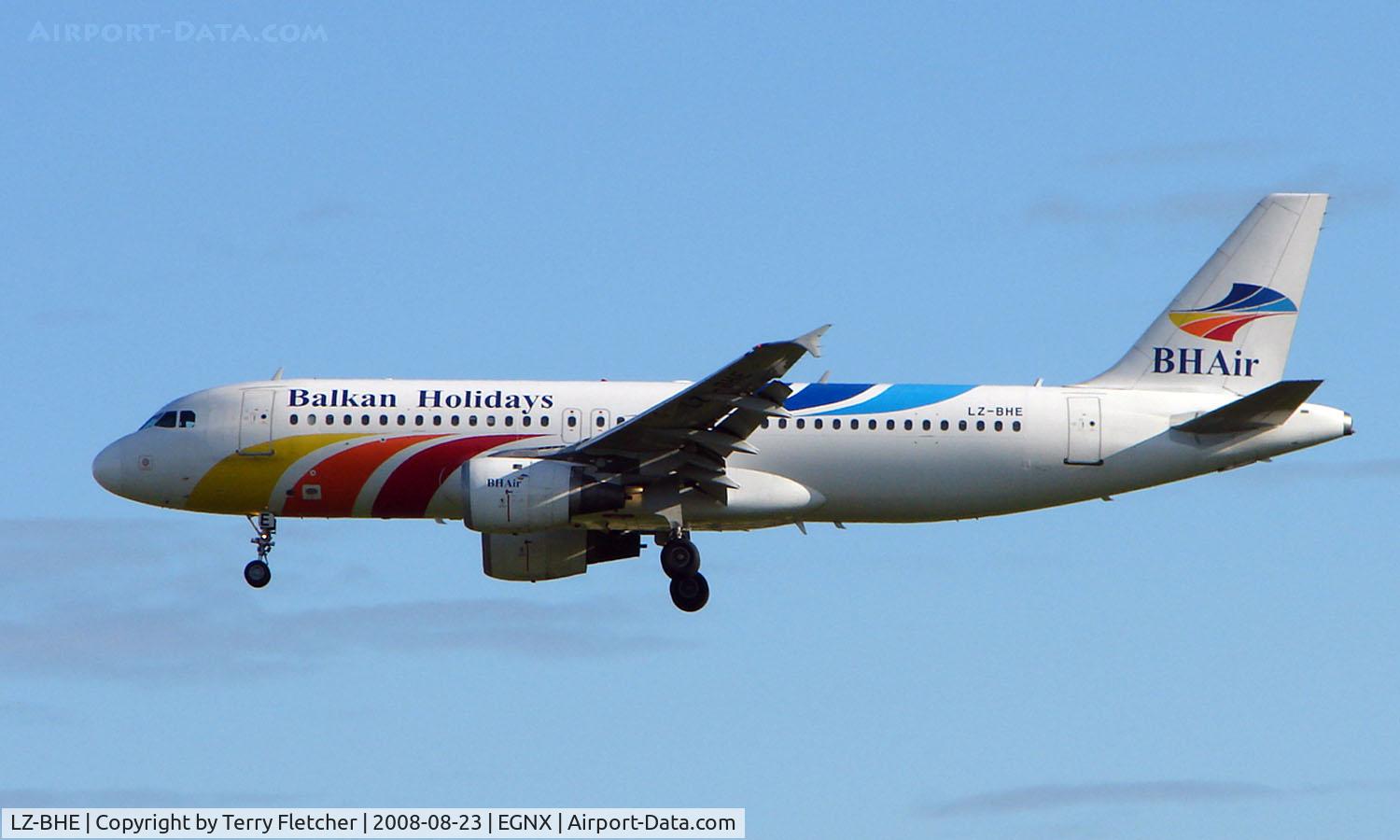 LZ-BHE, 1992 Airbus A320-211 C/N 305, BH Balkan Holidays A320 on approach to East Midlands