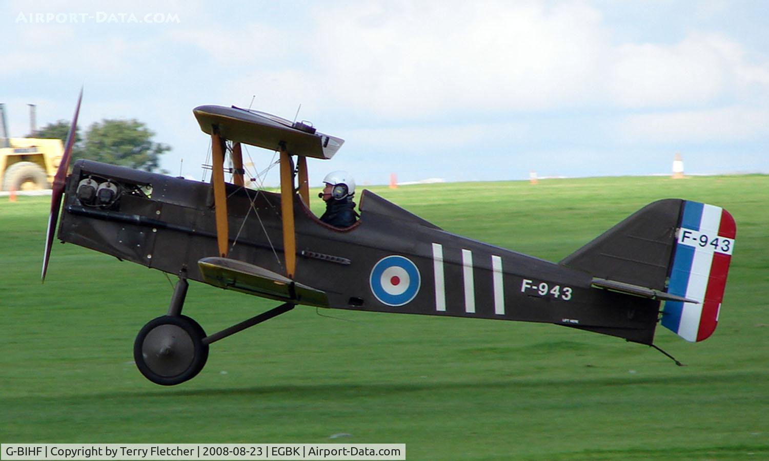 G-BIHF, 1983 Royal Aircraft Factory SE-5A Replica C/N PFA 020-10548, Replica SE5A - Visitor to Sywell on 2008 Ragwing Fly-in day