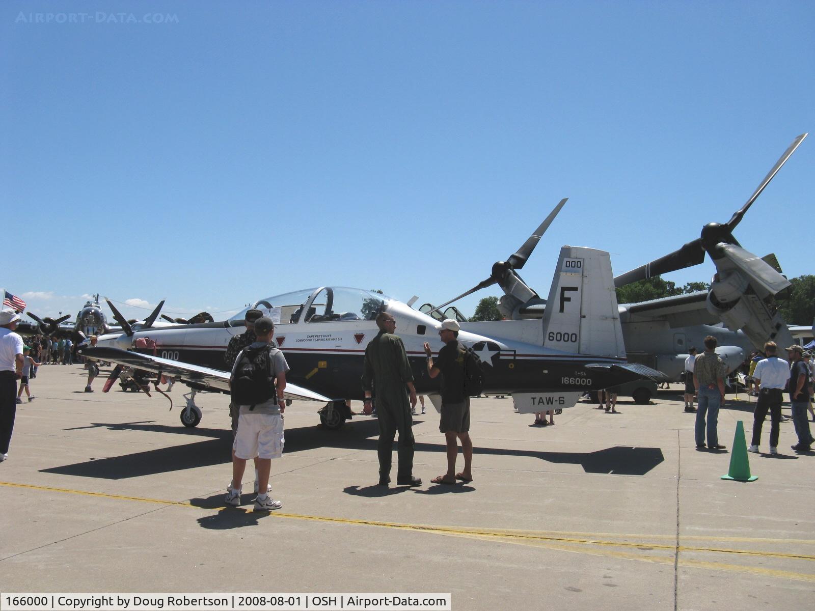 166000, Raytheon T-6A Texan II C/N PT-218, Raytheon-Beech T-6A 'TEXAN II', P&W(C) PT6A-68 turboprop 1,708 shp, of USN Training Air Wing SIX.