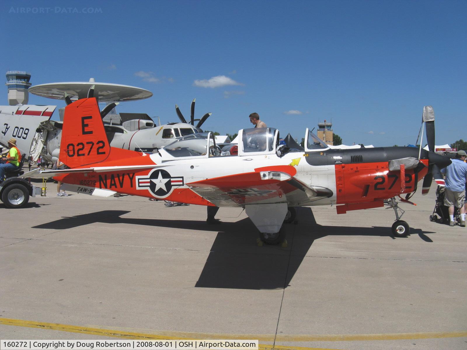 160272, Beech T-34C Turbo Mentor C/N GL-8, Beech T-34C 'TURBINE MENTOR', one P&W(C) PT6A-25 Turboprop 550 shp, of USN Training Air Wing FIVE