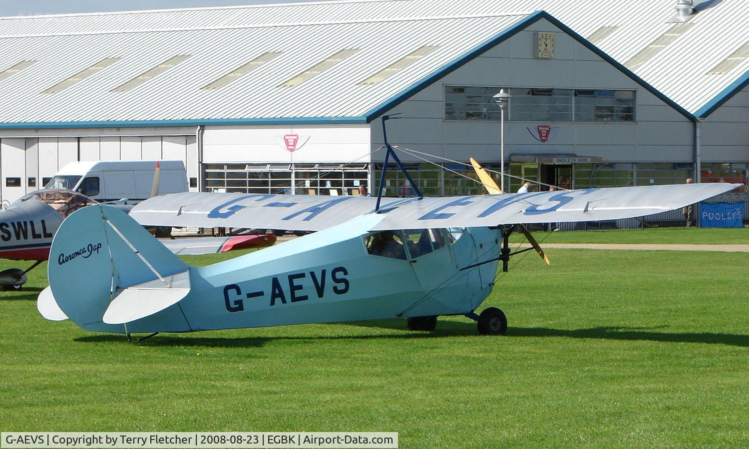 G-AEVS, 1937 Aeronca 100 C/N AB114, 1937 Aeronca 100 - Visitor to Sywell on 2008 Ragwing Fly-in day