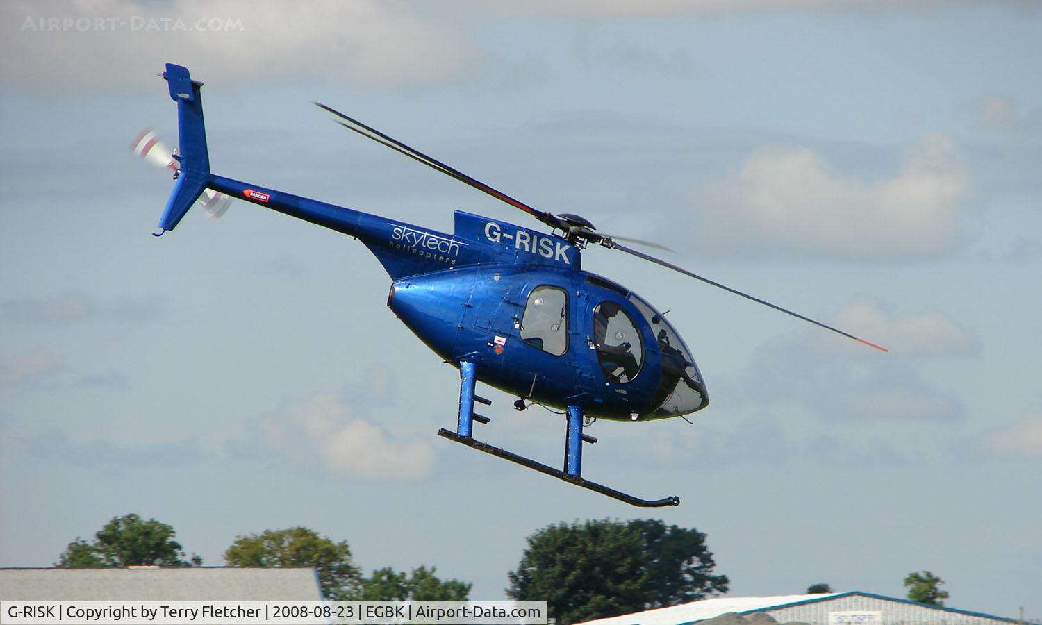 G-RISK, 1985 Hughes 369E C/N 0157E, Resident displaying at Sywell on 2008 Ragwing Fly-in day