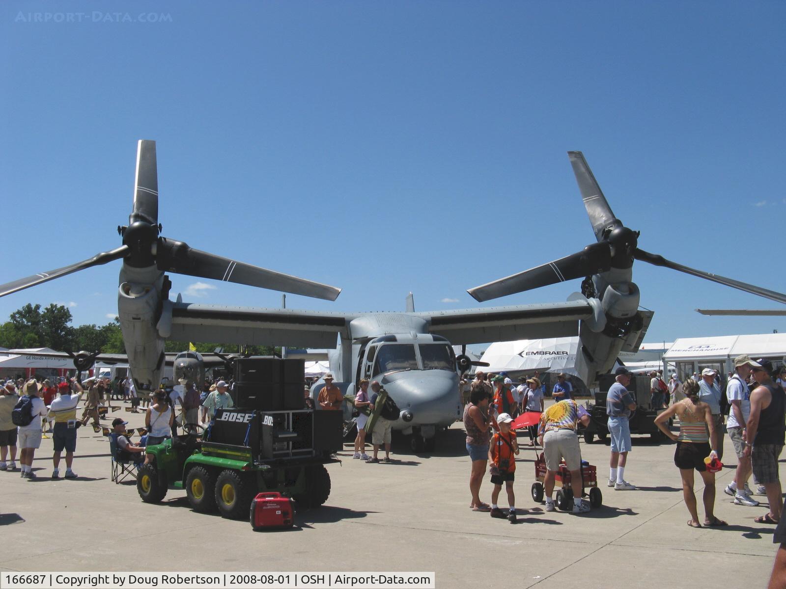 166687, Bell-Boeing MV-22B Osprey C/N D0081, Bell-Boeing MV-22B 'OSPREY' of USMC VMM-266, two Rolls Royce AE1107C Liberty Turboshaft 6,150 shp each, FADEC & HOTAS, cross-coupled transmission, fixed wing, folding proprotors. ROC sea level, one engine out, 52.000 lb, 600 fpm.