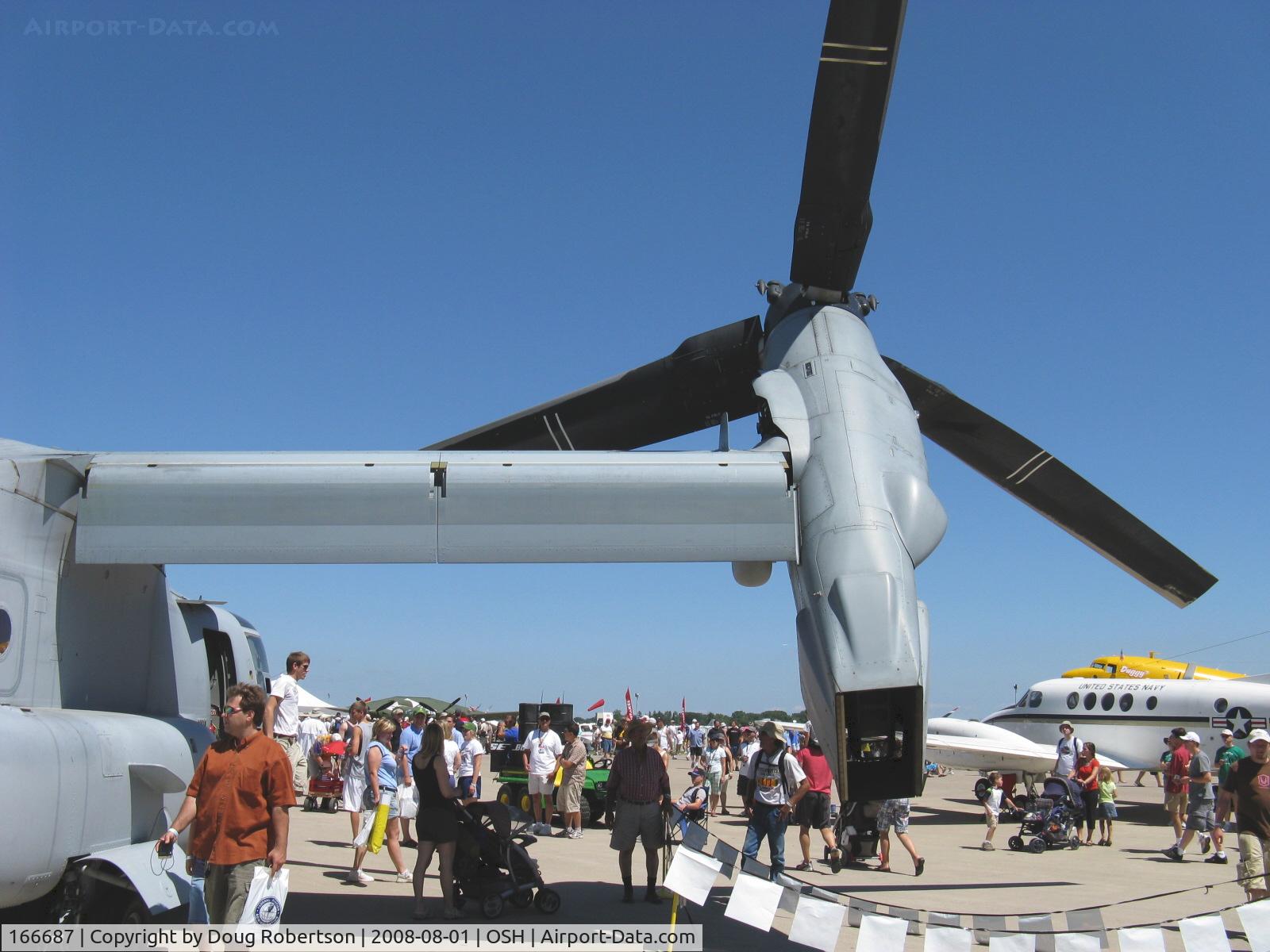 166687, Bell-Boeing MV-22B Osprey C/N D0081, Bell-Boeing MV-22B 'OSPREY' of USMC VMM-266, two Rolls Royce AE1107C Liberty Turboshaft 6,150 shp each, FADEC & HOTAS, cross-coupled transmission, fixed wing, folding proprotors are rigid, nonflexing & counterrotating. ROC sea level 47,000 lb 3,200 fpm