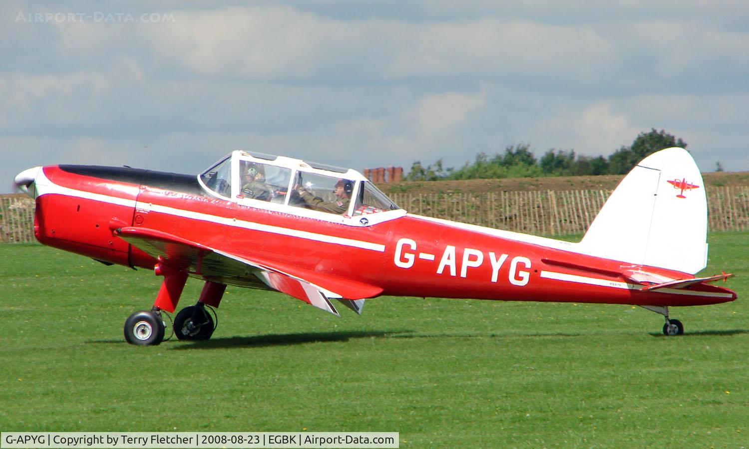 G-APYG, 1950 De Havilland DHC-1 Chipmunk T.10 C/N C1/0060, Visitor to Sywell on 2008 Ragwing Fly-in day