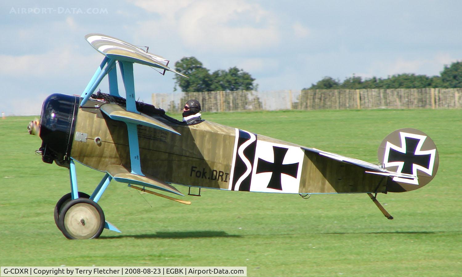 G-CDXR, 2006 Fokker Dr.1 Triplane Replica C/N PFA 238-14043, Replica Fokker DR1 - Visitor to Sywell on 2008 Ragwing Fly-in day