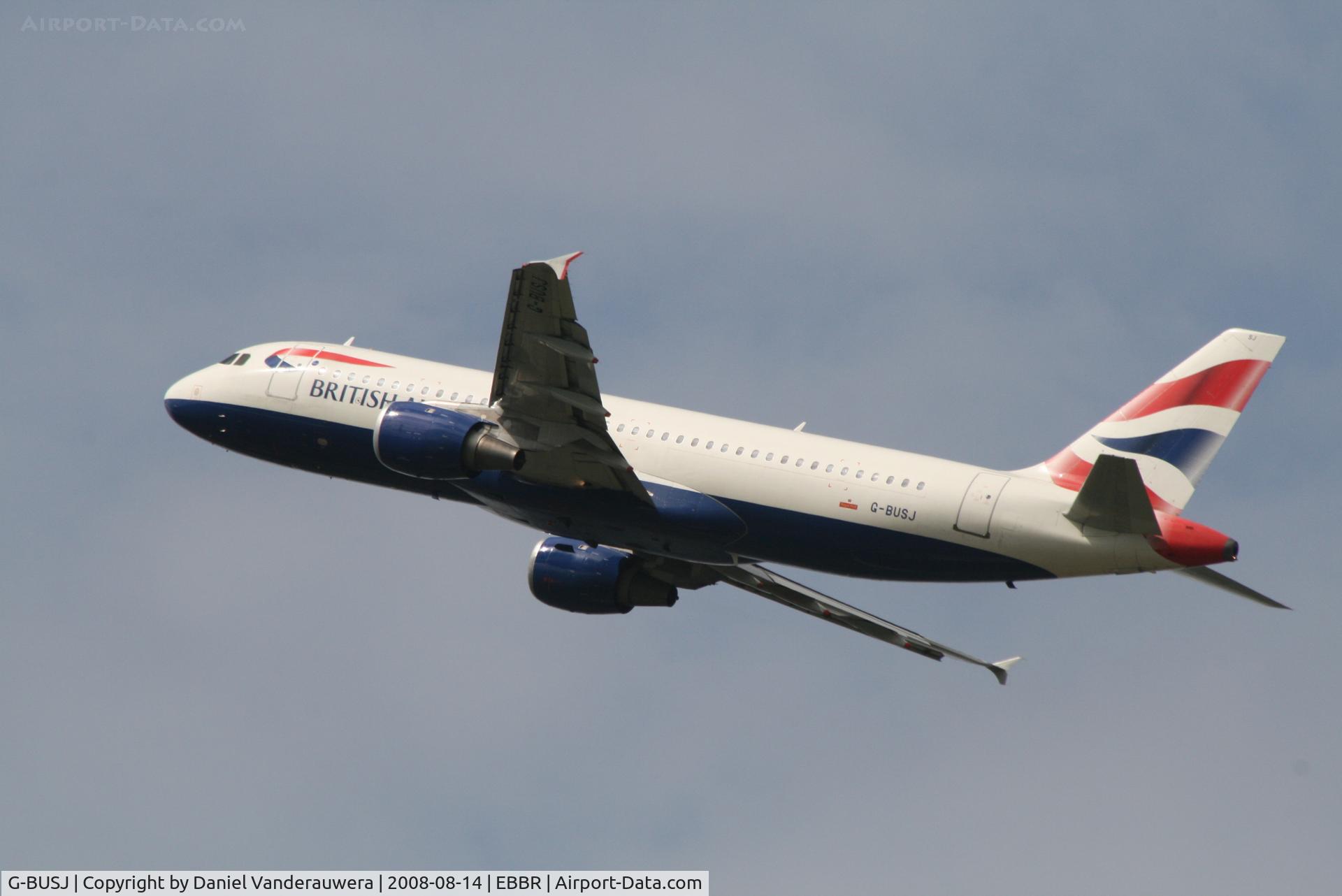 G-BUSJ, 1990 Airbus A320-211 C/N 109, flight BA393 is taking off from rwy 20