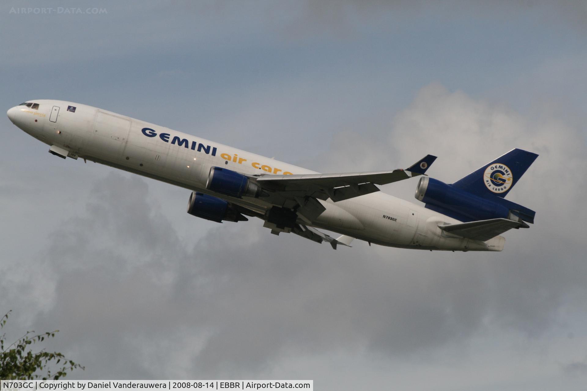 N703GC, 1990 McDonnell Douglas MD-11F C/N 48411, taking off from rwy 20