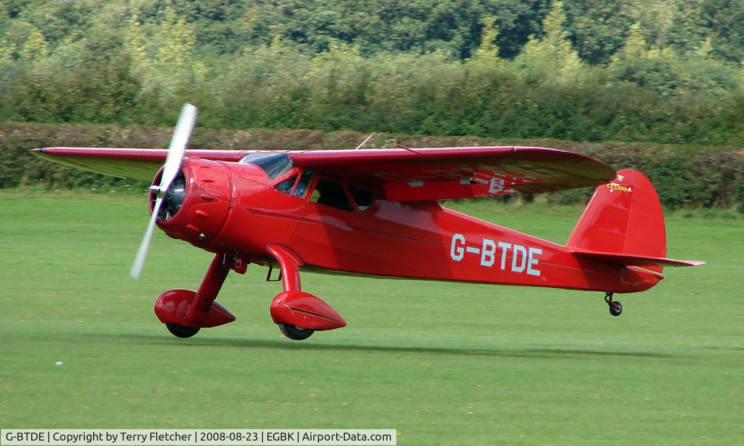 G-BTDE, 1940 Cessna C-165 Airmaster C/N 551, 1940 Cessna 165 - Visitor to Sywell on 2008 Ragwing Fly-in day