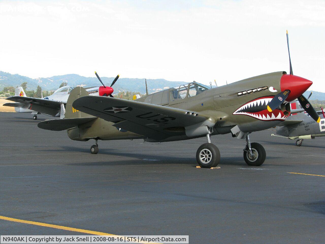N940AK, 1941 Curtiss P-40E Warhawk C/N 15321, 2008 Wings Over Wine Country Air Show