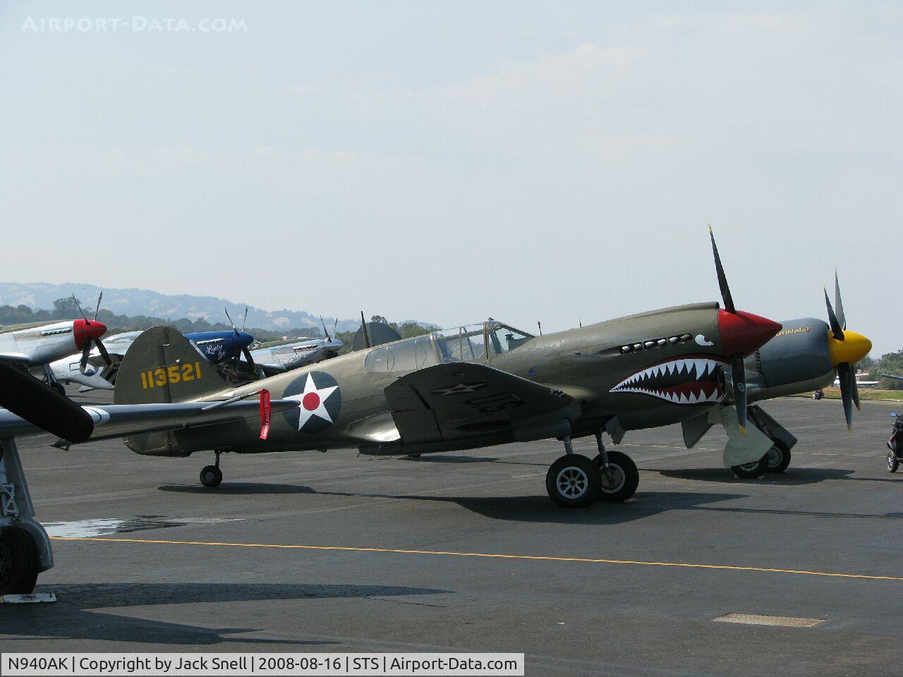 N940AK, 1941 Curtiss P-40E Warhawk C/N 15321, 2008 Wings Over Wine Country Air Show