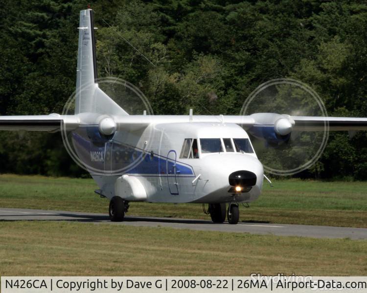 N426CA, 1981 CASA C-212-200 Aviocar C/N 168, N426CA taxies in after landing at Pepperell, MA