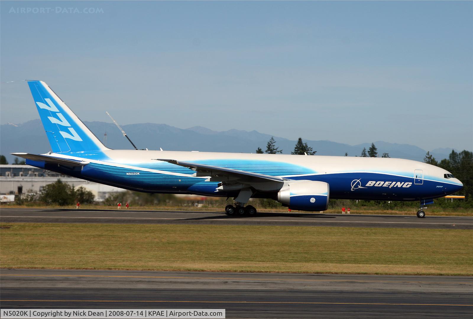 N5020K, 2008 Boeing 777-F28 C/N 32967, First flight of the 777 freighter Call sign Boeing 1