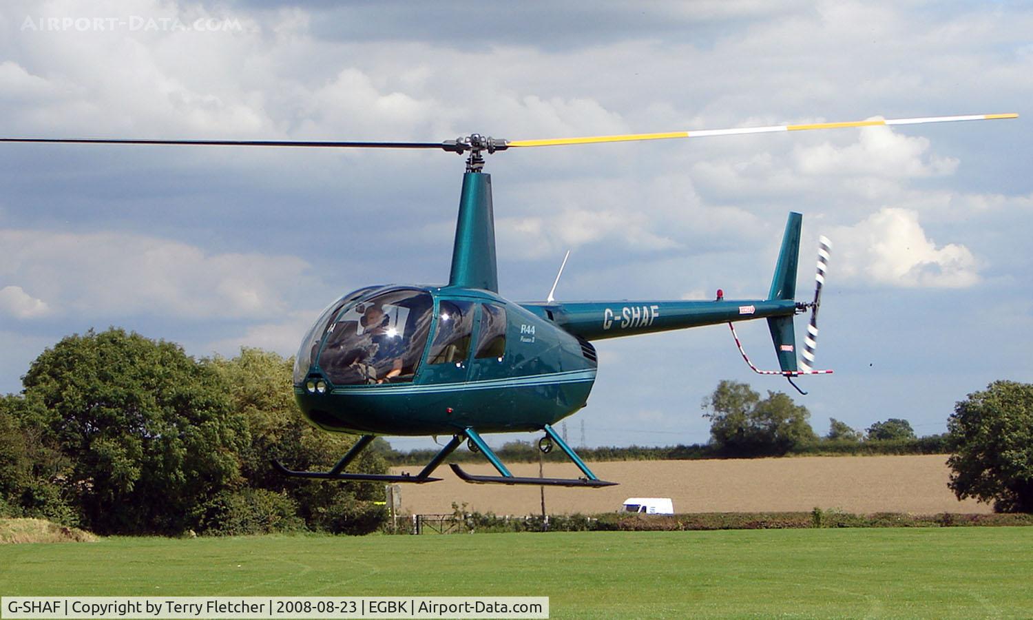 G-SHAF, 2005 Robinson R44 Raven II C/N 10892, Visitor to Sywell on 2008 Ragwing Fly-in day