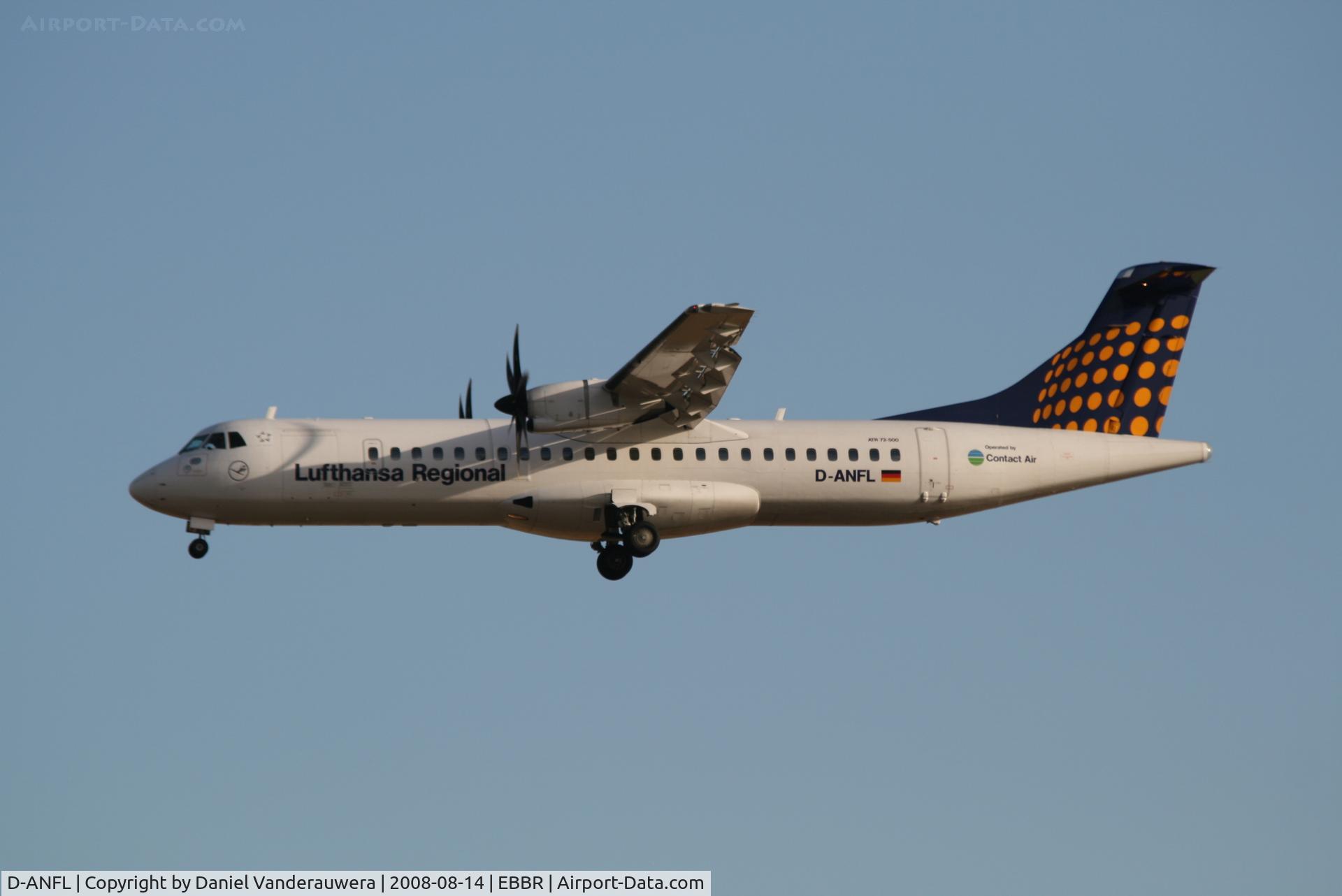 D-ANFL, 2001 ATR 72-212A C/N 668, Early arrival of flight LH4650 on rwy 25L