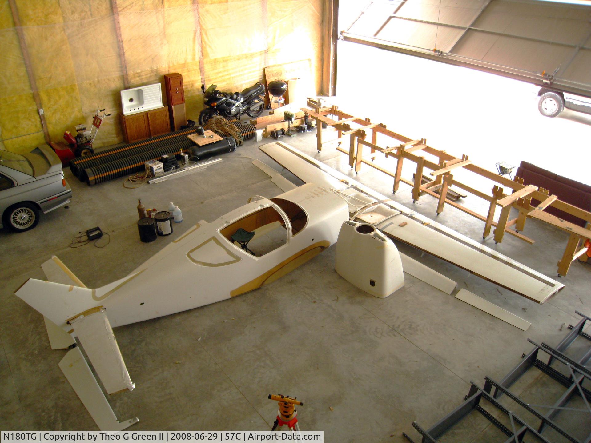 N180TG, Glasair II RG C/N 2402, Theo Green Glasair moved to 57C Hangar