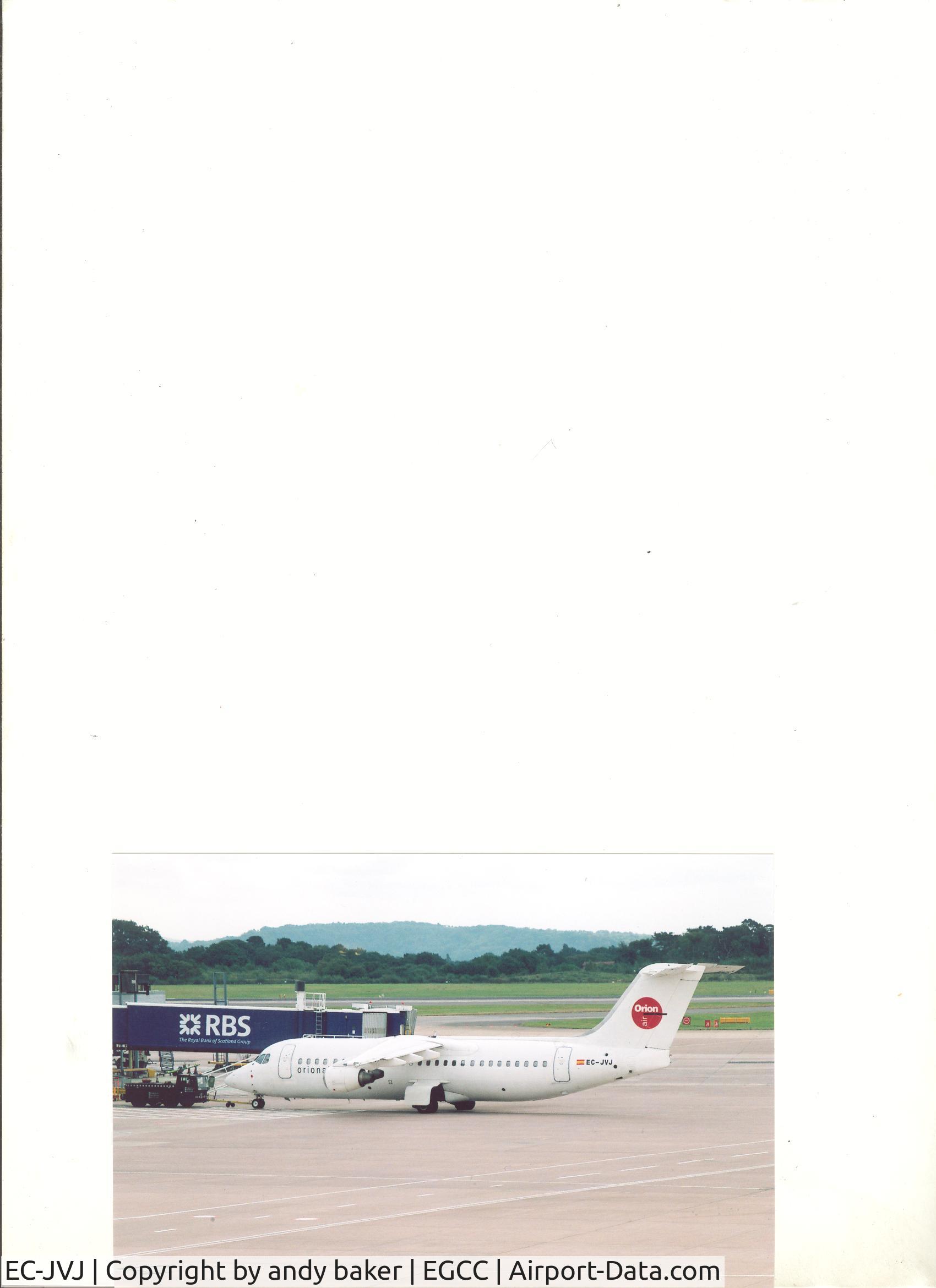 EC-JVJ, 1991 British Aerospace BAe.146-300 C/N E3195, photo taken from inside aircraft parked on stand