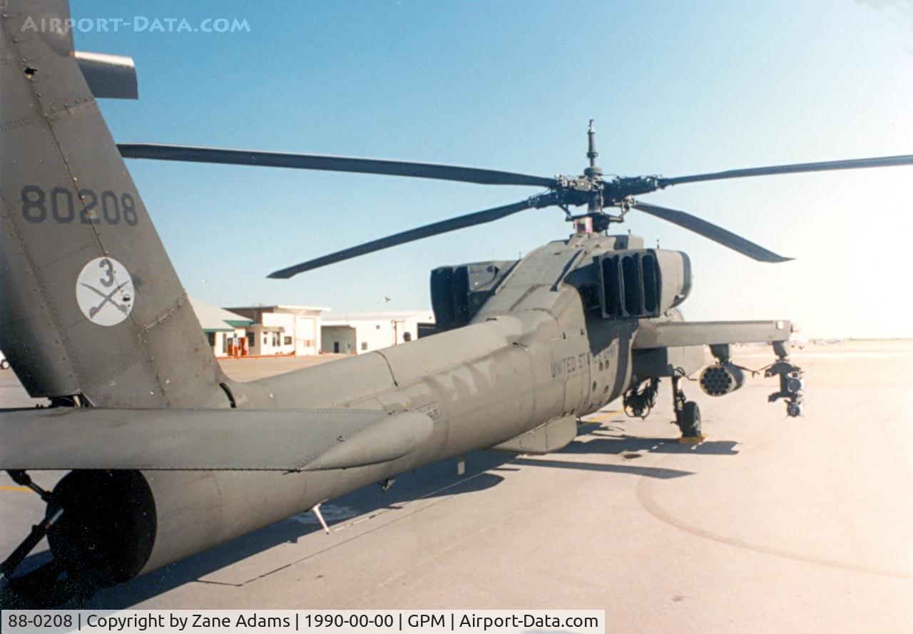 88-0208, 1988 McDonnell Douglas AH-64A Apache C/N PV538, At Grand Prairie Municipal