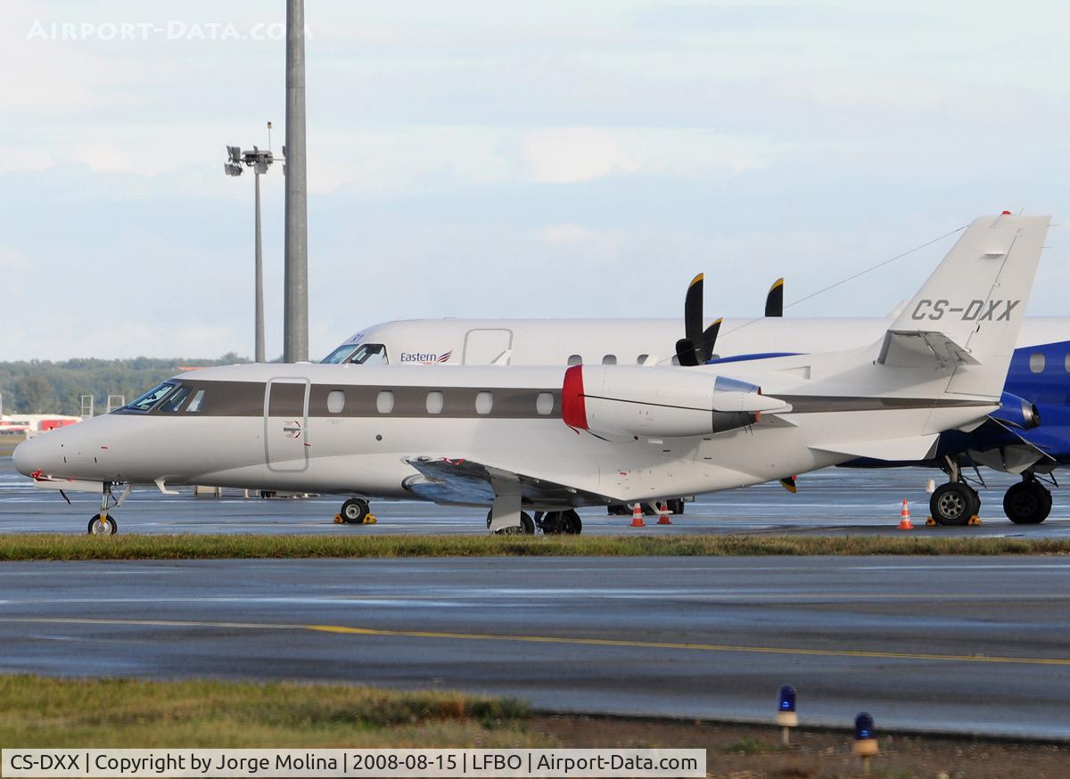 CS-DXX, 2008 Cessna 560XL Citation XLS C/N 560-5789, Parked on TLS platform.